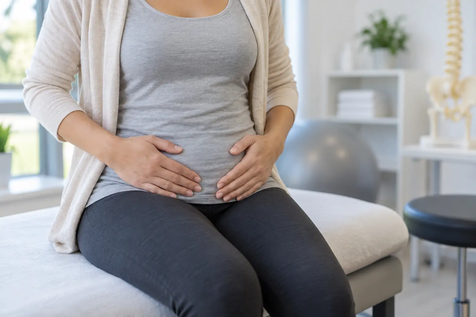 Donna che accompagna il recupero della zona addominale dopo un cesareo
